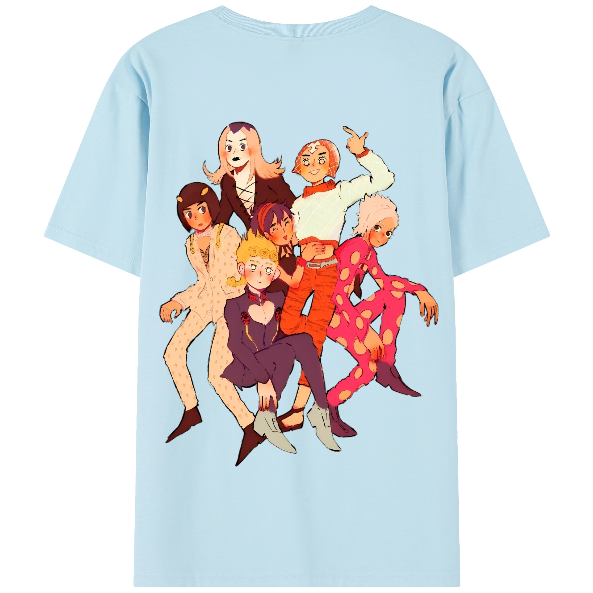 （画像用） ジョジョの奇妙な冒険 JoJo's Bizarre Adventure 綿100％半袖Tシャツ（背面プリント）